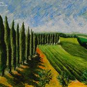 Tuscan fields and cypresses (2005)